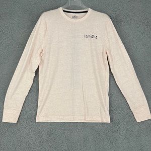 Hollister pink crew neck long sleeve shirt 100% cotton